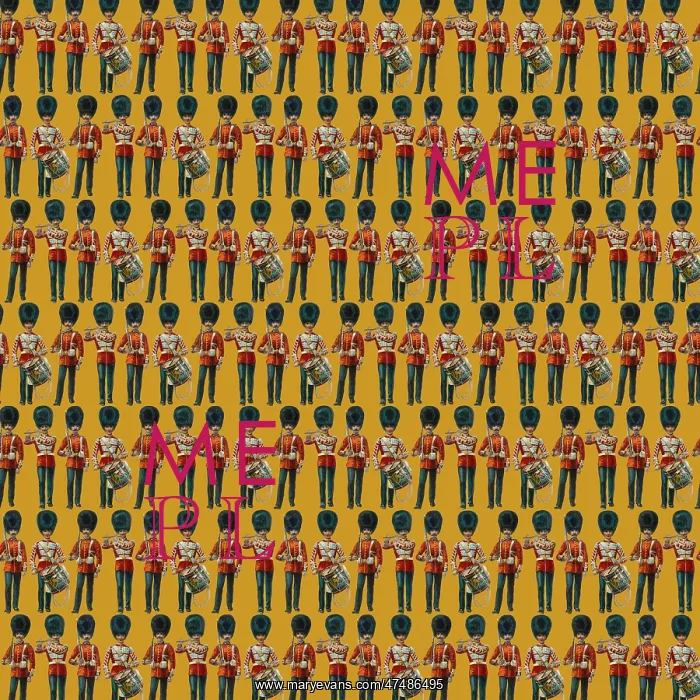 : Repeating Pattern - guardsmen, yellow : Repeating Pattern - guardsmen, yellow
