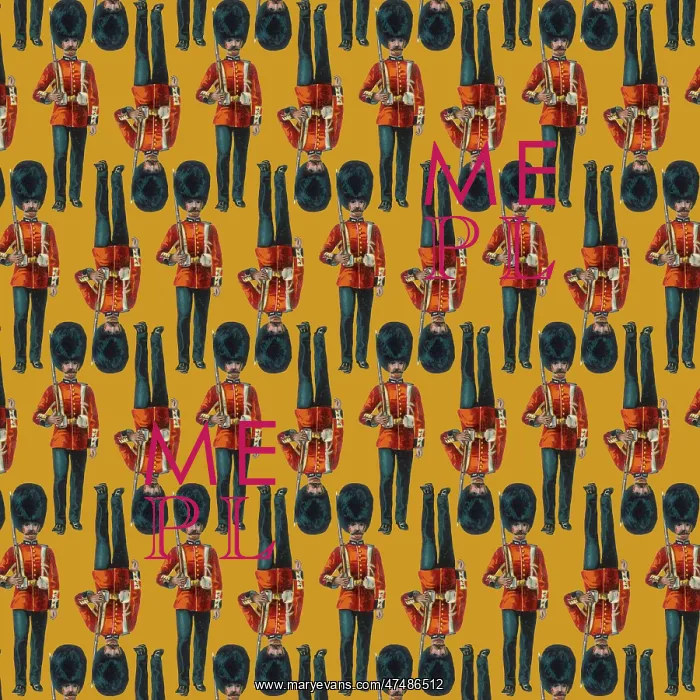 : Repeating Pattern - guardsmen, yellow : Repeating Pattern - guardsmen, yellow