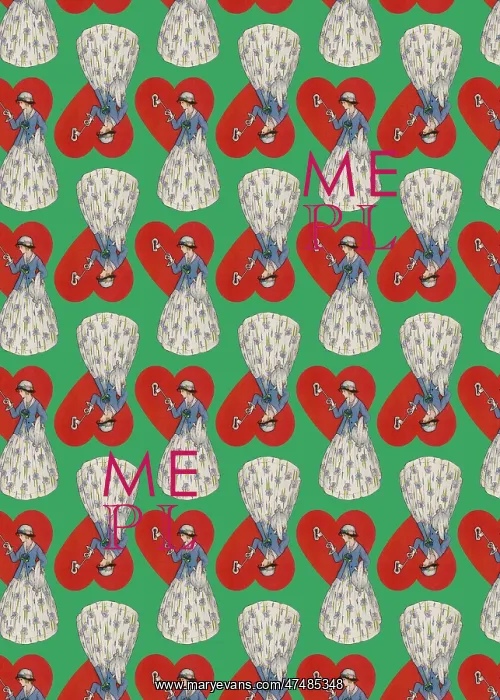  : Repeating Pattern - Heart Lock in green