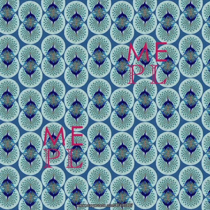 : Repeating Pattern - peacocks, blue : Repeating Pattern - peacocks, blue