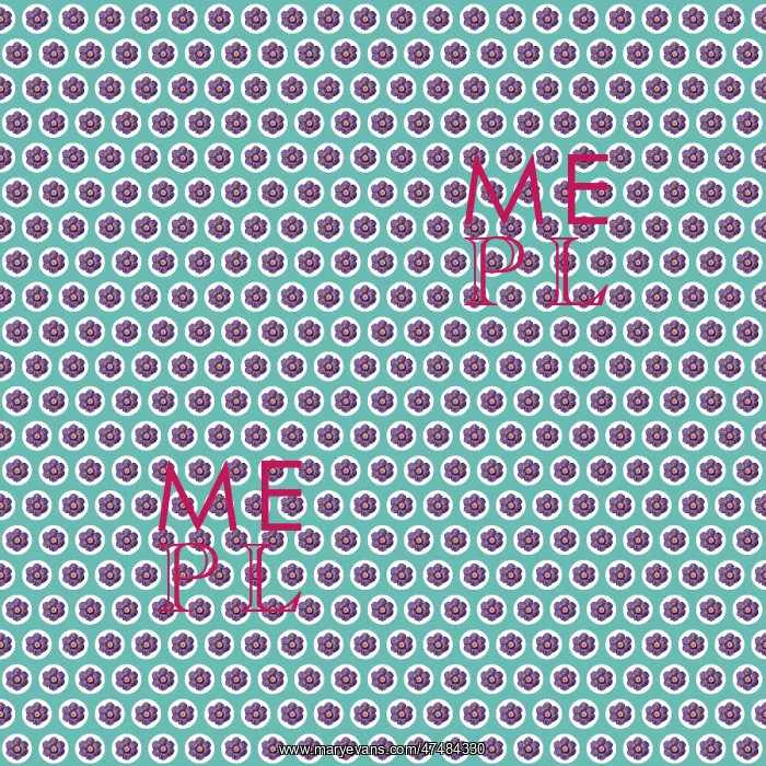 : Repeating Pattern - Purple Flowers - Circles : Repeating Pattern - Purple Flowers - Circles