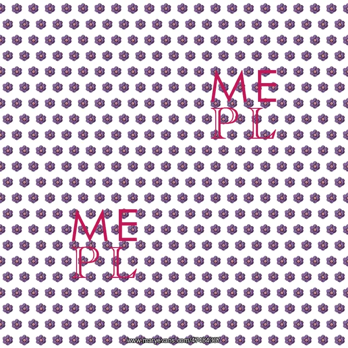 : Repeating Pattern - Purple Flowers - Circles : Repeating Pattern - Purple Flowers - Circles