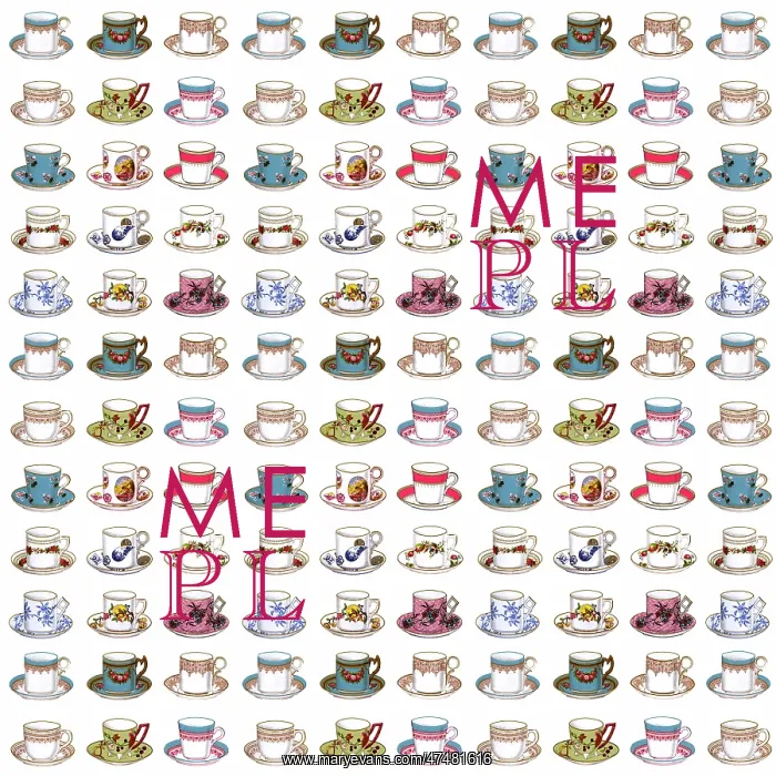 : Repeating Pattern - Tea Cups : Repeating Pattern - Tea Cups