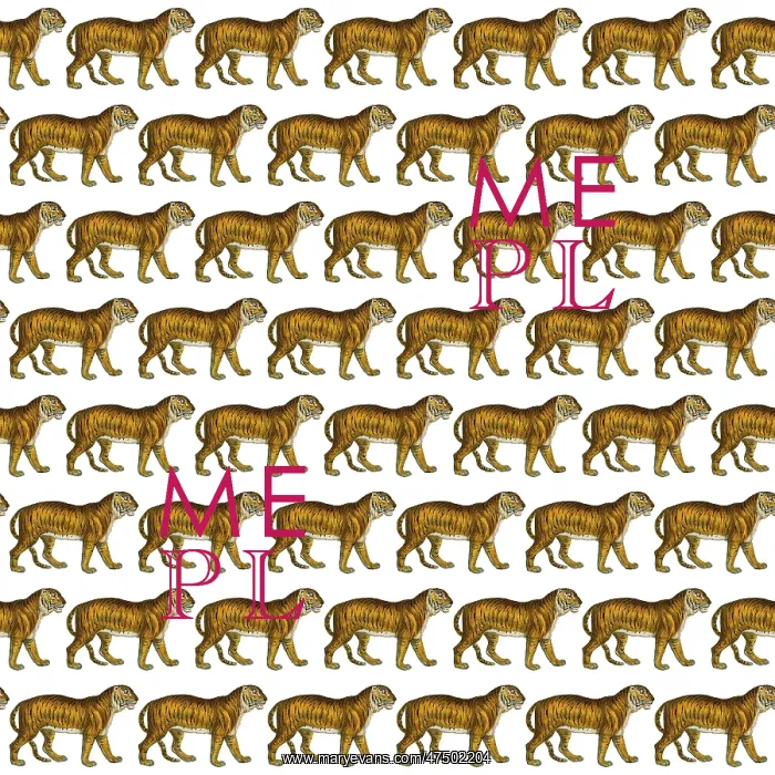 : Repeating Pattern - Tigers - white background : Repeating Pattern - Tigers - white background