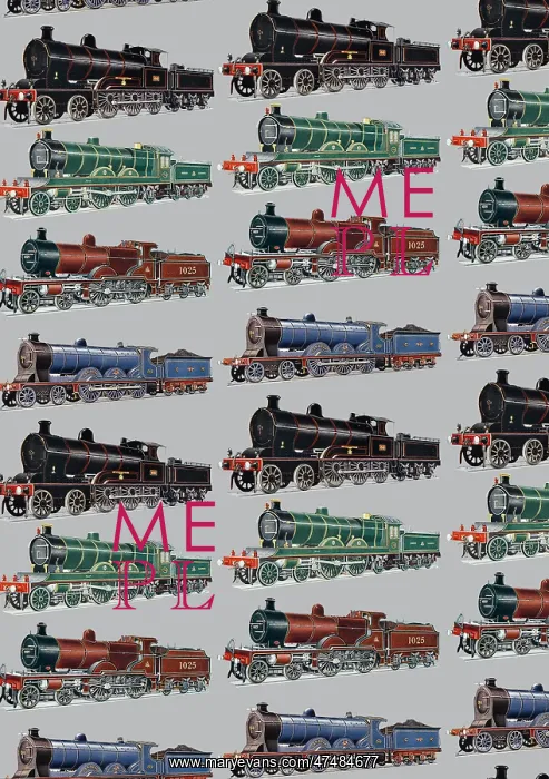 : Repeating Pattern - Train / Steam Engine : Repeating Pattern - Train / Steam Engine