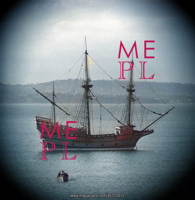 : Replica of The Mayflower in Brixham Harbour, Devon : Replica of The Mayflower in Brixham Harbour, Devon