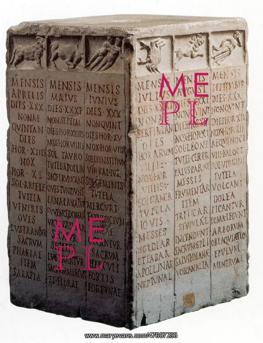 : Replica of Roman Calendar : Replica of Roman Calendar