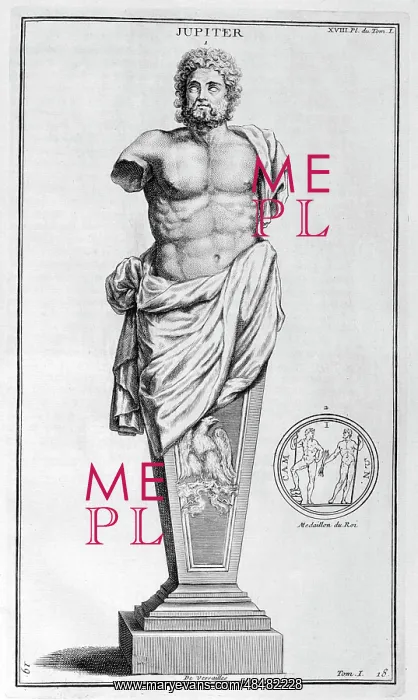 : Representation of the god Jupiter as a statue : Representation of the god Jupiter as a statue