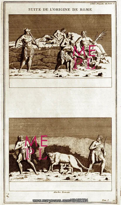 : Representation of Romulus and Remus, the legendary : Representation of Romulus and Remus, the legendary