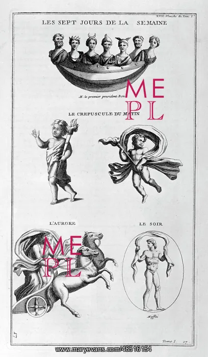  : Representation of the seven days of the week and