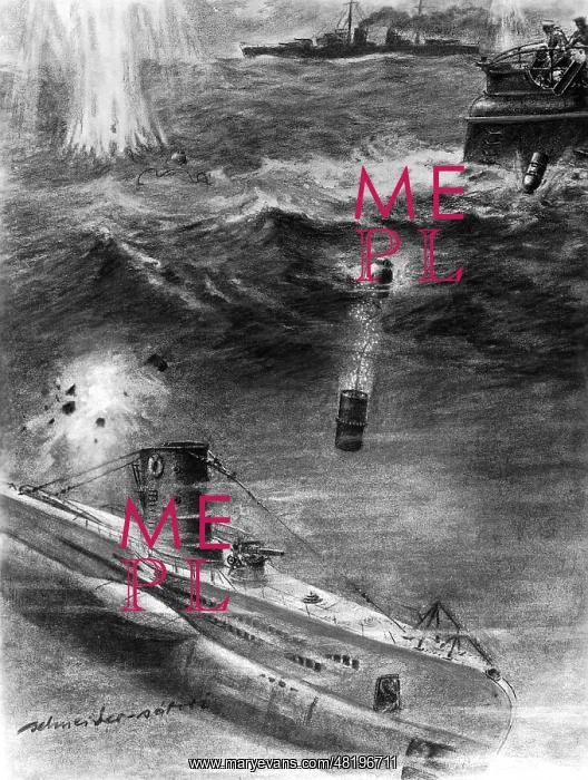 : Representation of a water bomb persecution during the Second : Representation of a water bomb persecution during the Second