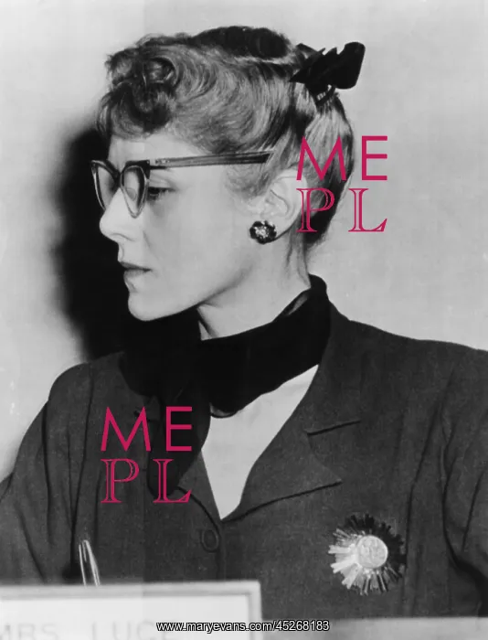 : Representative Clare Booth Luce, during a meeting : Representative Clare Booth Luce, during a meeting