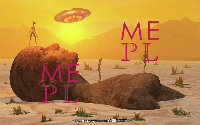 : Reptoid aliens examining a giant humanoid statue : Reptoid aliens examining a giant humanoid statue