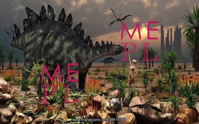 : A reptoid being and a Stegosaurus communicate using ? : A reptoid being and a Stegosaurus communicate using ?