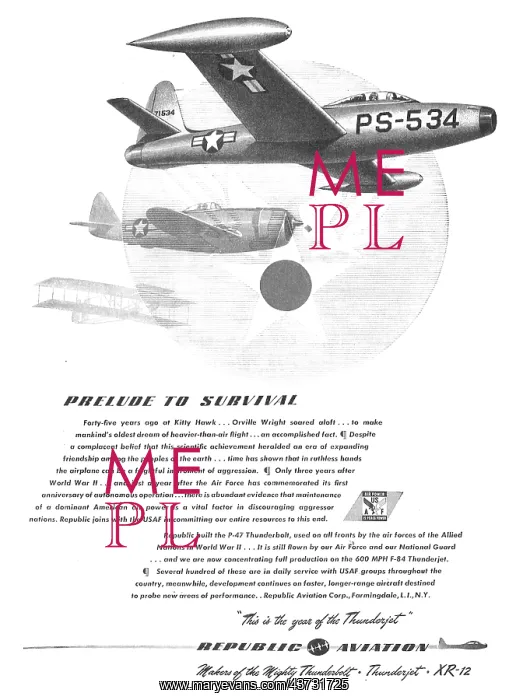 : Republic F-84 Thunderjet : Republic F-84 Thunderjet