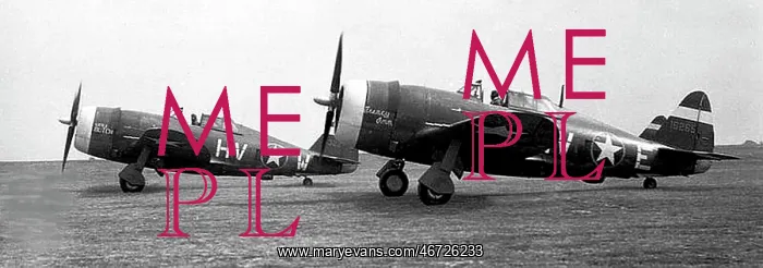 : Republic P-47 Thunderbolt trio (side view, (running-up) : Republic P-47 Thunderbolt trio (side view, (running-up)