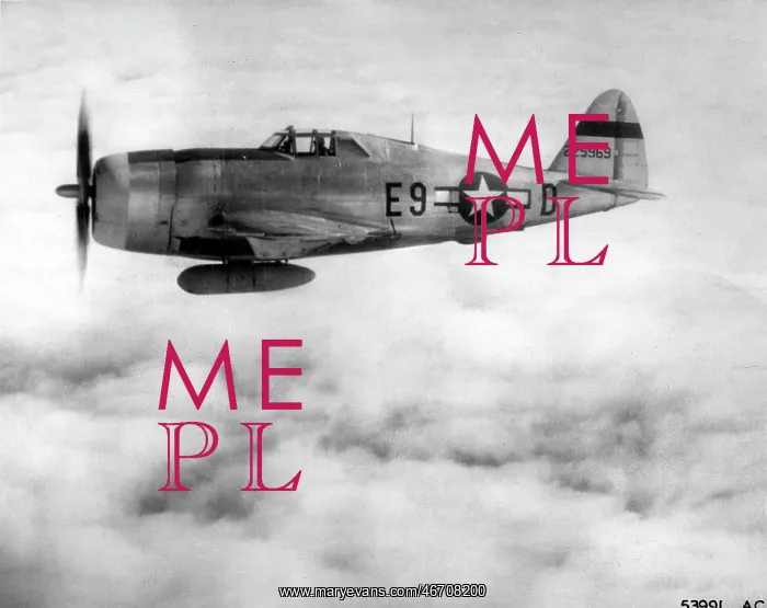 : Republic P-47D (side view) aloft : Republic P-47D (side view) aloft
