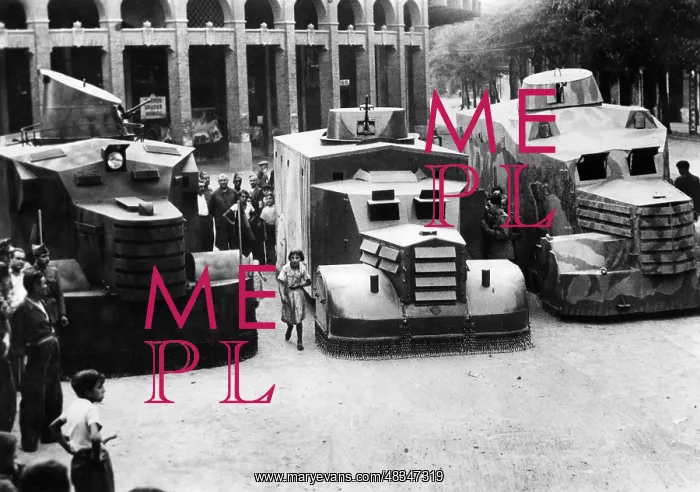 : Republican armored vehicles in Zaragoza, 1936 : Republican armored vehicles in Zaragoza, 1936
