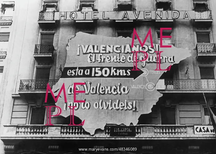 : Republican propaganda poster in Valencia, 1938 : Republican propaganda poster in Valencia, 1938