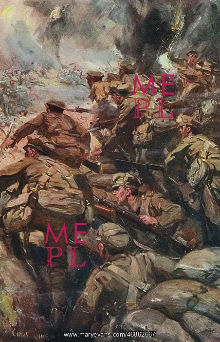 : Repulsing a frontal attack, WWI by Cyrus Cuneo : Repulsing a frontal attack, WWI by Cyrus Cuneo
