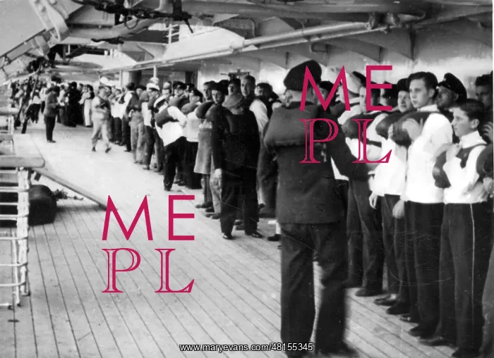  : Rescue exercise on board the passenger ship Bremen, 1939