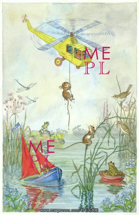 : The Rescue - mice being rescued by helicopter : The Rescue - mice being rescued by helicopter