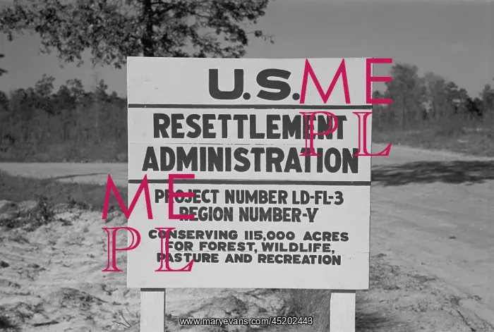 : US Resettlement Administration sign for ? : US Resettlement Administration sign for ?