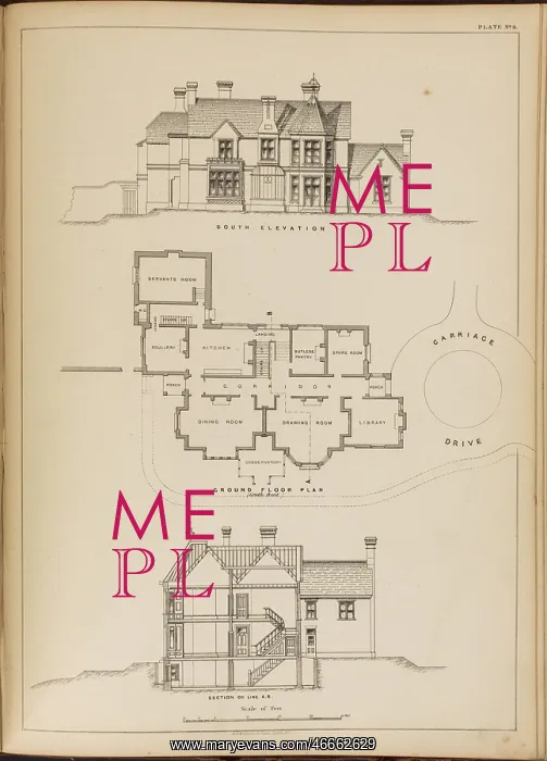 : Residence at Moorlands near York: elevations : Residence at Moorlands near York: elevations