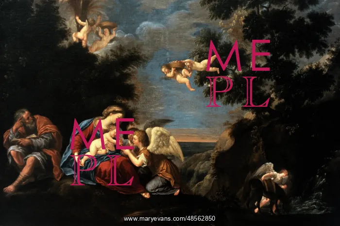 : Rest on the Flight into Egypt, ca. 1640, by Francesco Albani : Rest on the Flight into Egypt, ca. 1640, by Francesco Albani