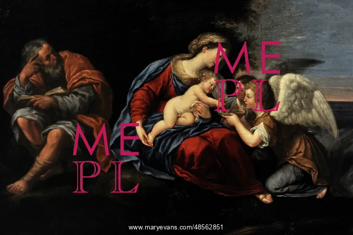 : Rest on the Flight into Egypt, ca. 1640, by Francesco Albani : Rest on the Flight into Egypt, ca. 1640, by Francesco Albani