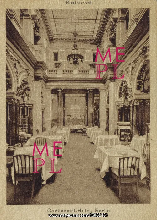  : The restaurant at the Continental Hotel Berlin, 1920s
