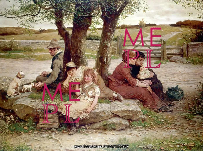 : A Resting Place ' family under a tree : A Resting Place ' family under a tree