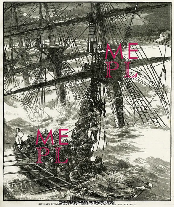 : Resue of the crew of the Benvenue 1891 : Resue of the crew of the Benvenue 1891