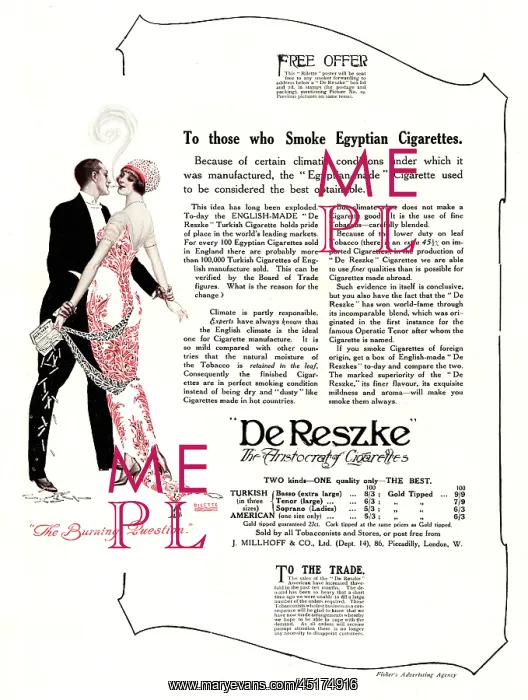 : De Reszke Advertisement : De Reszke Advertisement