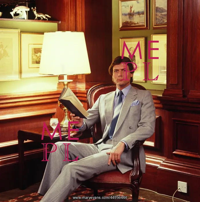  : Retro businessman in panelled room