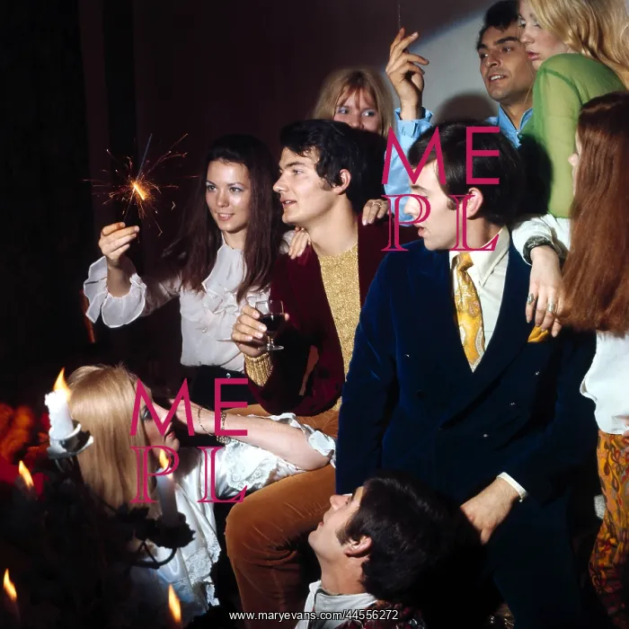  : Retro group party scene