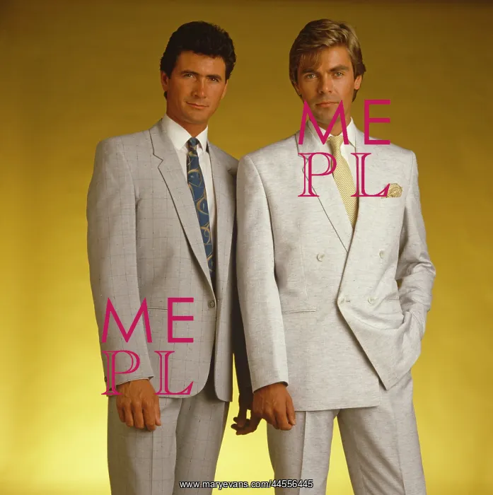  : Retro male duo in gray suits