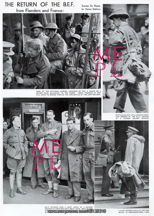 : Return of British Expeditionary Force from Dunkirk, WW2 : Return of British Expeditionary Force from Dunkirk, WW2