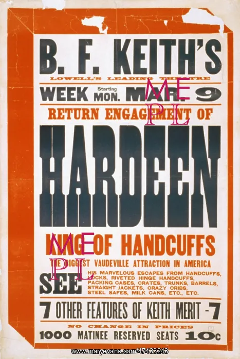 : Return engagement of Hardeen, king of handcuffs the biggest : Return engagement of Hardeen, king of handcuffs the biggest