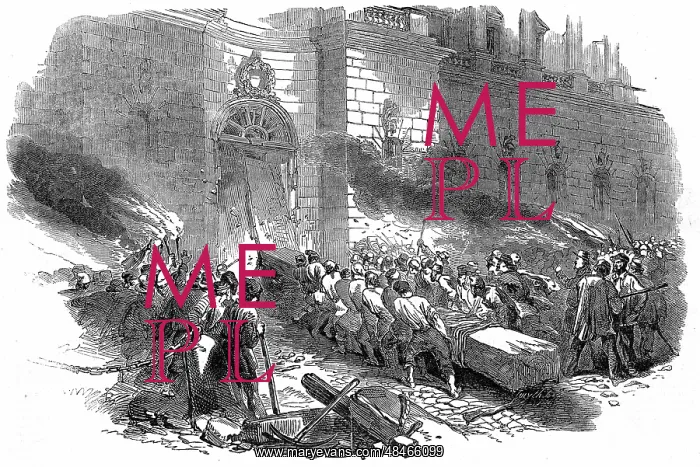 : Revolution in Prussia, March 1848. The crowd : Revolution in Prussia, March 1848. The crowd
