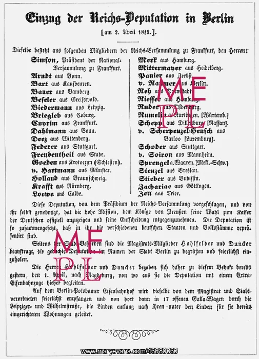 : revolutions 1848 - 1849, Germany, Kaiserdeputation : revolutions 1848 - 1849, Germany, Kaiserdeputation