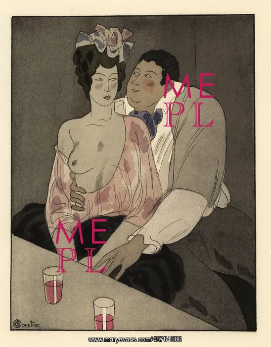 : A Rheims painter seduces a half-naked beauty at the table : A Rheims painter seduces a half-naked beauty at the table