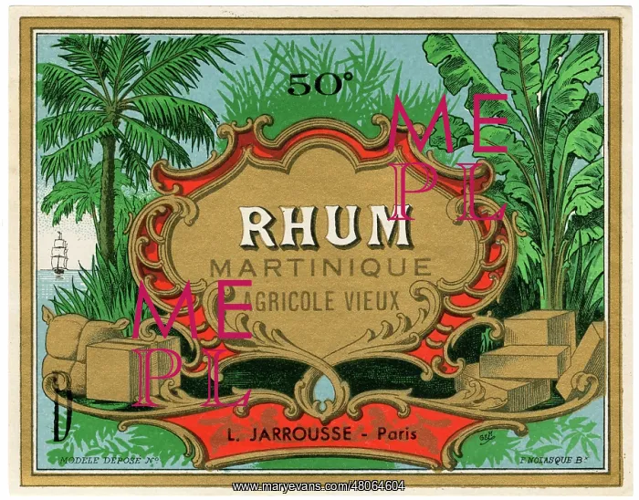 : Rhum Martinique stock label : Rhum Martinique stock label