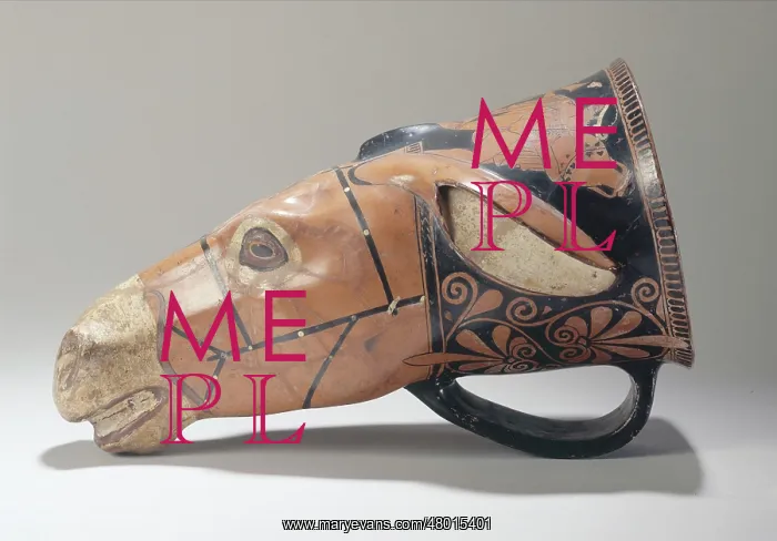 : Rhyton with a bridled donkey : Rhyton with a bridled donkey