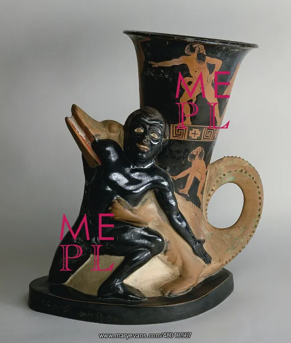: Rhyton with the head of a black man : Rhyton with the head of a black man