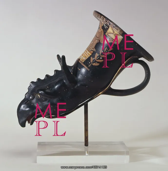 : Rhyton with the head of a griffin : Rhyton with the head of a griffin