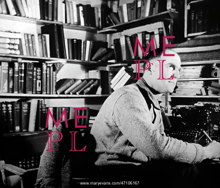  : Richard Byrd in the library, Byrd Antarctic Expedition