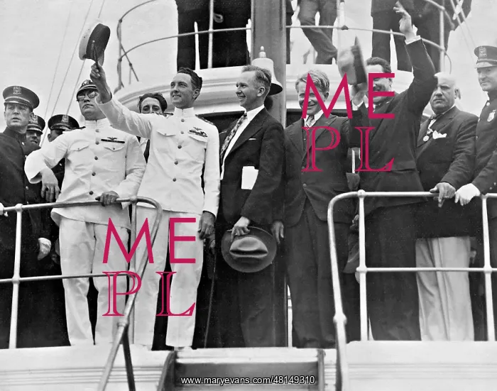 : Richard Byrd at the return from an Antarctica flight, 1927 : Richard Byrd at the return from an Antarctica flight, 1927