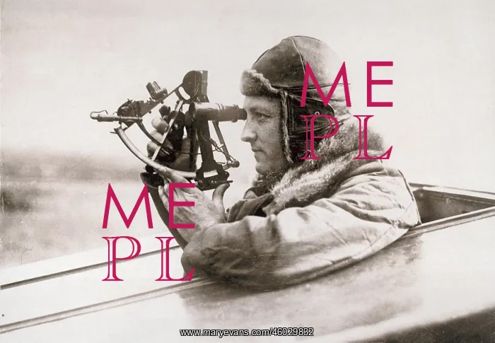 : Richard Byrd with a sextant : Richard Byrd with a sextant