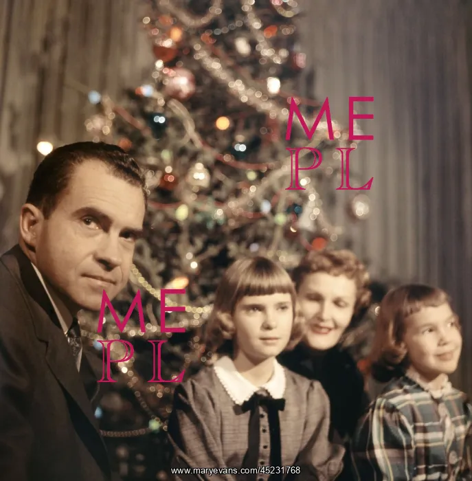 : Richard Nixon at Christmas with his daughter ? : Richard Nixon at Christmas with his daughter ?
